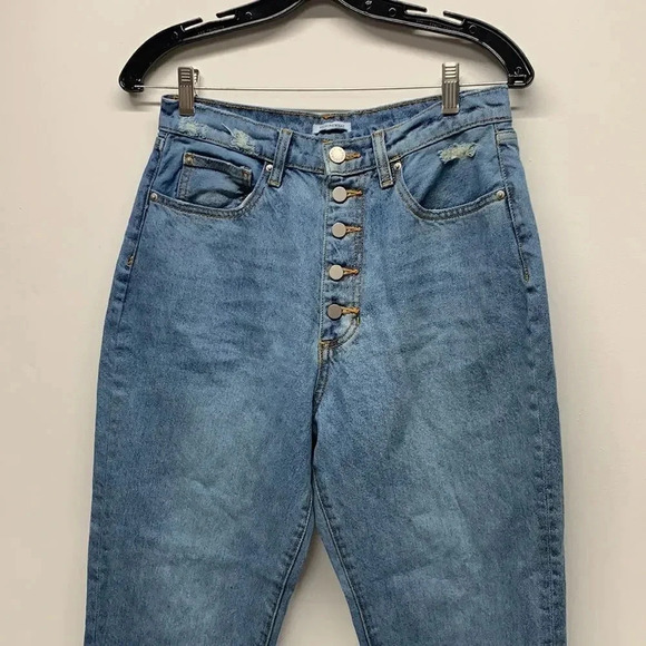 We Wore What Jeans Denim Mom Jean Boot Cut Button Fly Light Blue Y2K Size 29 - Picture 2 of 8